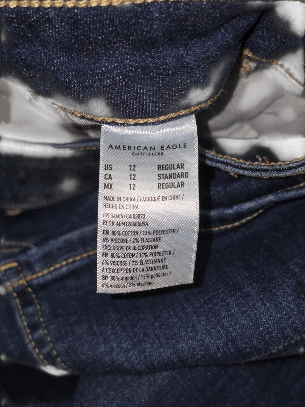 American Eagle Outfitters Distressed Dark Blue Skinny Jeans Size 12 - Picture 8 of 11